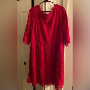 Women’s Plus Size Lane Bryant Red lace dress